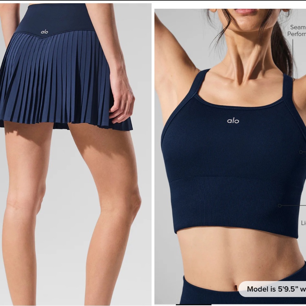 ALO Yoga Grand Slam Navy Skirt